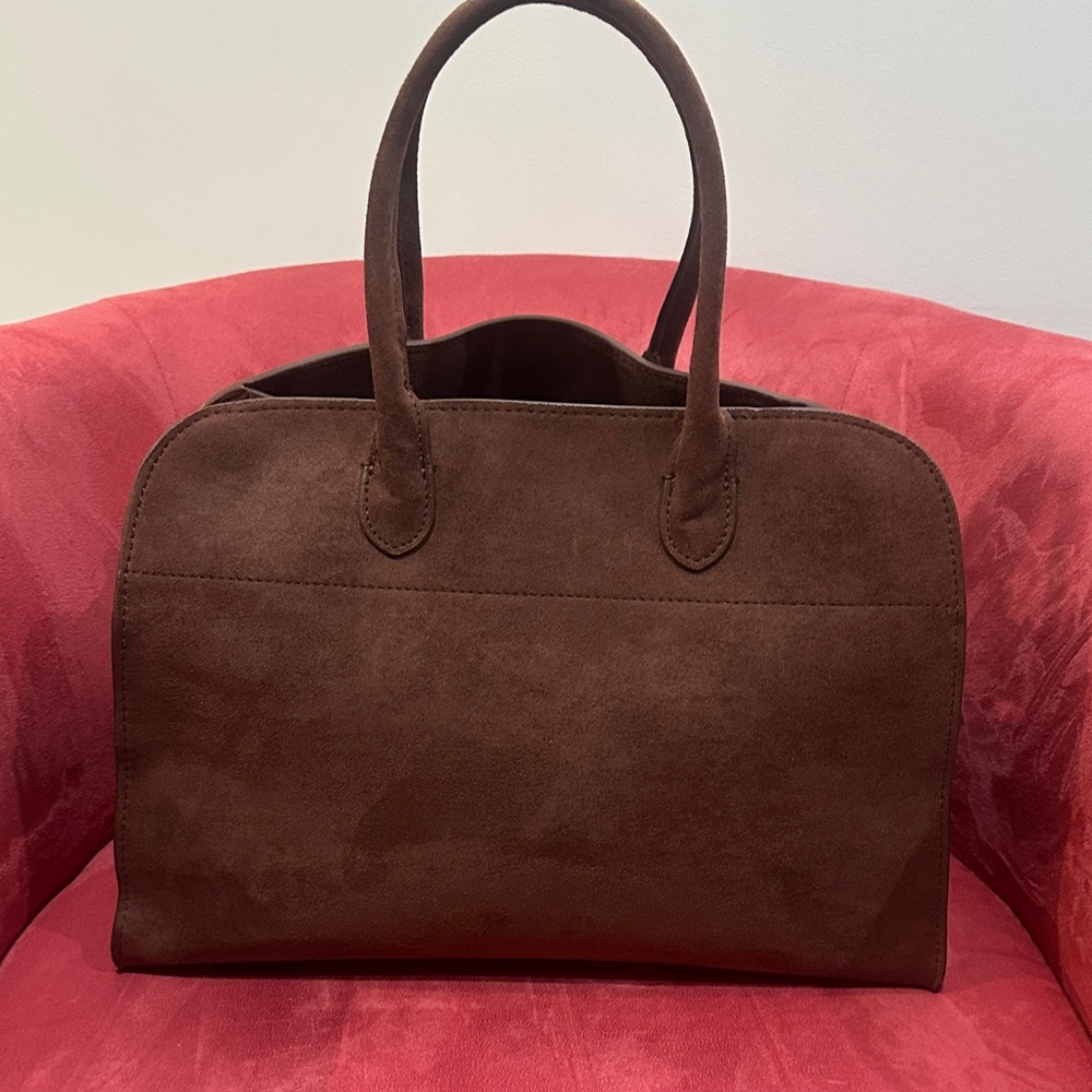 Elegant Brown Suede Handbag